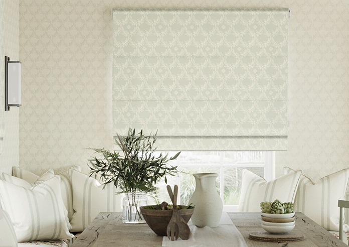 Trellis Prints, Vine and Bloom Bud Green - Twist&Fit Roman Blind - Image 3
